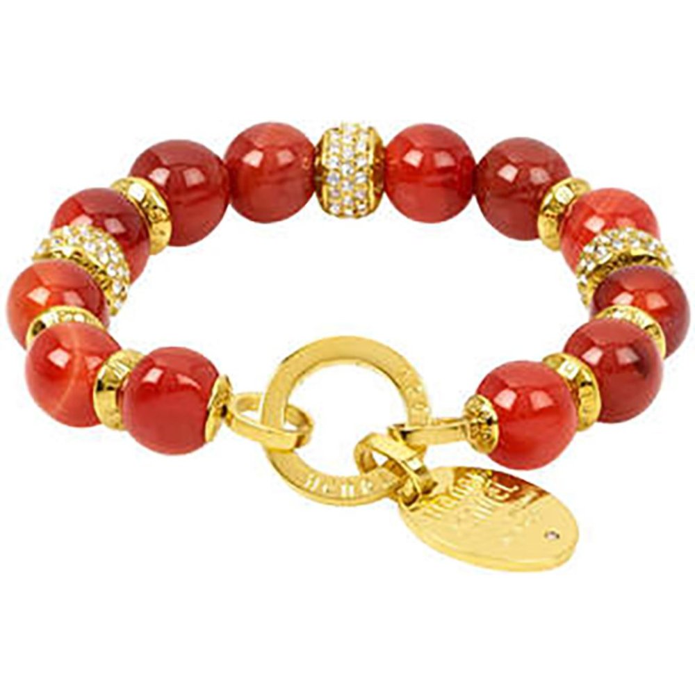 NWT Henri Bendel Influencer Semi Precious Bead Gemstone Bracelet Red